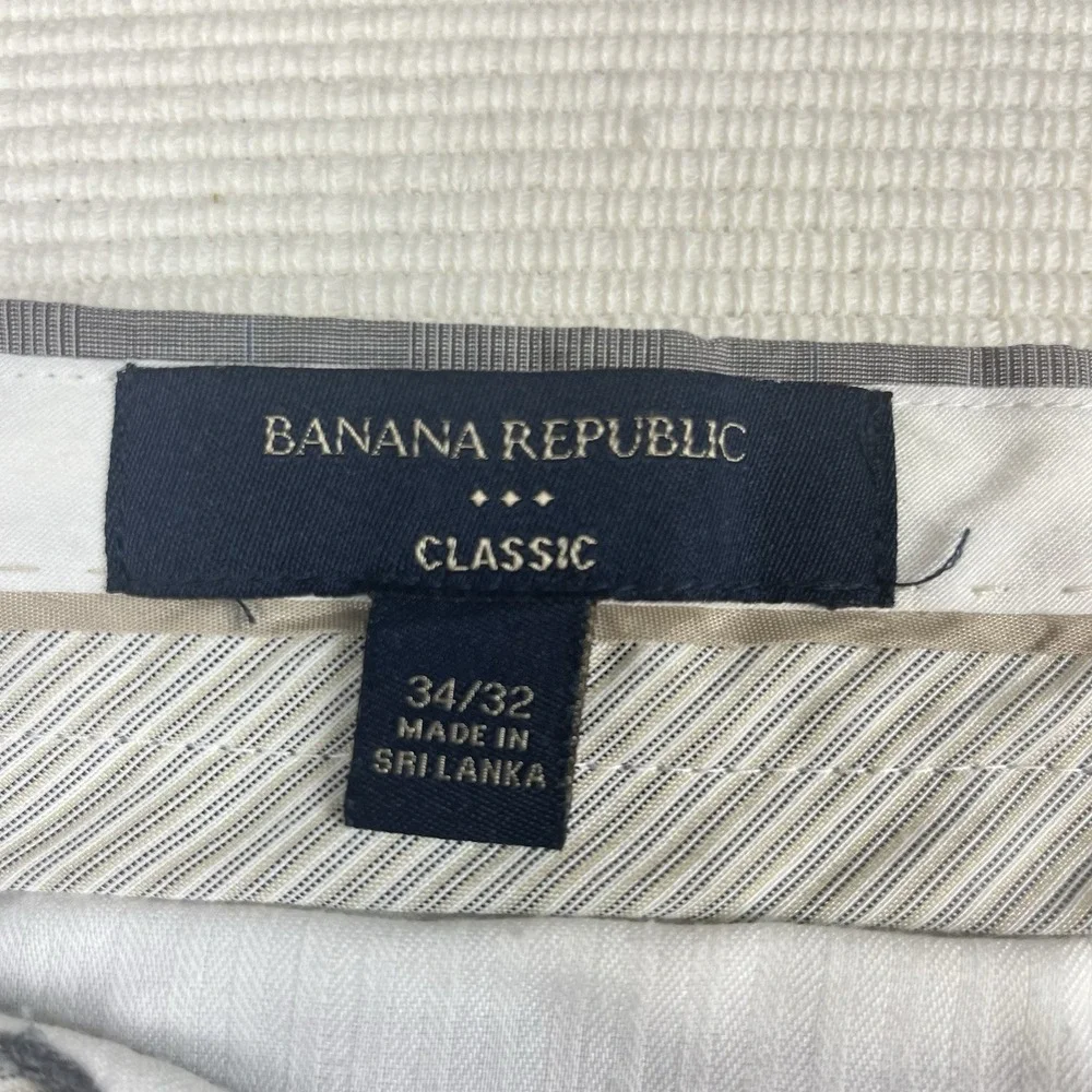 Banana Republic Mens 34x32 Gray‎ Glen Plaid Pants Dark Academia Preppy Old Money